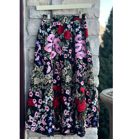 CARMINDY FLORAL MESH A LINE SKIRT