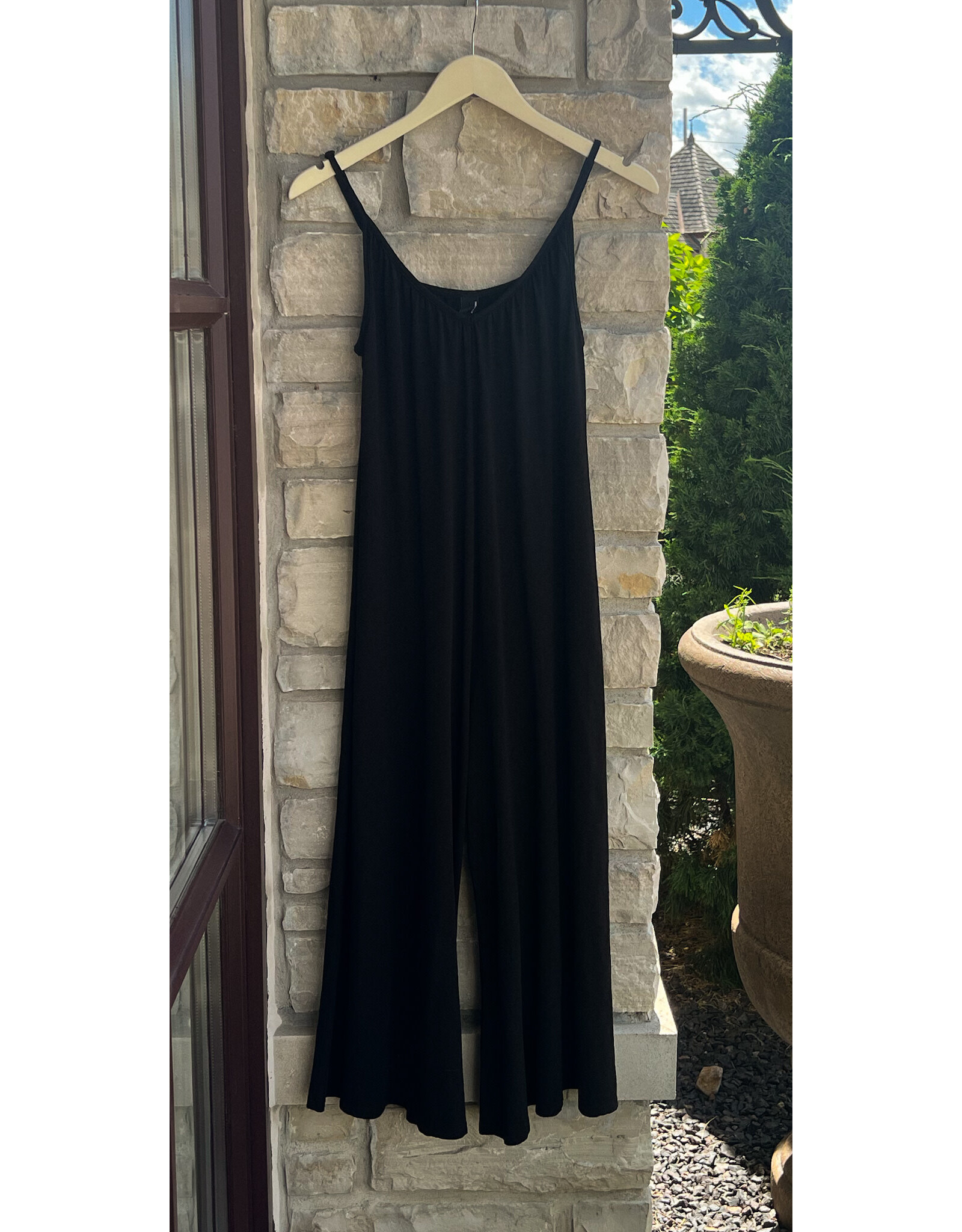 ASSUNTA SHIRRED WIDE LEG JUMPSUIT