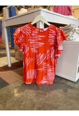 THML ALAMEDA FLUTTER SLEEVE PRINT TOP