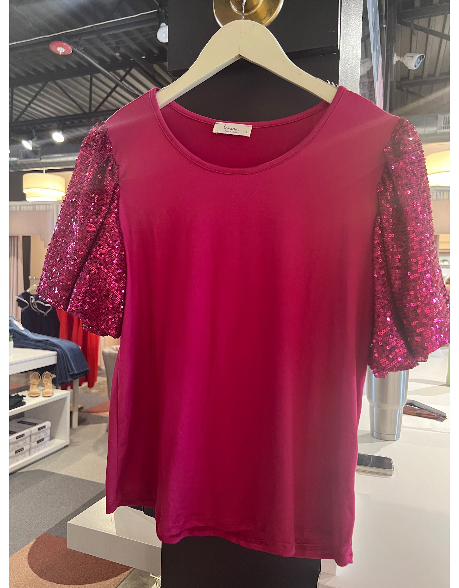 CISCO SEQUIN SLV TOP