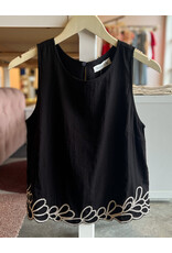 MAYDA EMBROIDERED HEM SLEEVELESS TOP