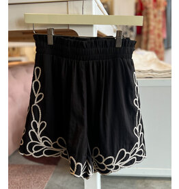 KRIKOR EMBROIDERED HEM SHORTS
