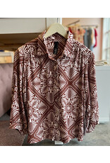 WALDRON BOHO SLV BUTTON UP TOP