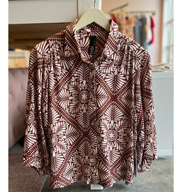 WALDRON BOHO SLV BUTTON UP TOP