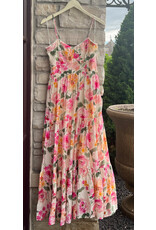 AELIYATT TIERED FLOWER LONG CAMI DRESS
