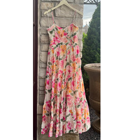 AELIYATT TIERED FLOWER LONG CAMI DRESS