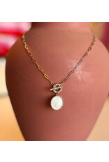 AGATON MOP CHARM NECKLACE