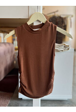 SADIE & SAGE RONAN MOCK NECK RUCHED KNIT TANK
