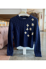 SADIE & SAGE LULU EMBROIDERED DAISY SWEATER