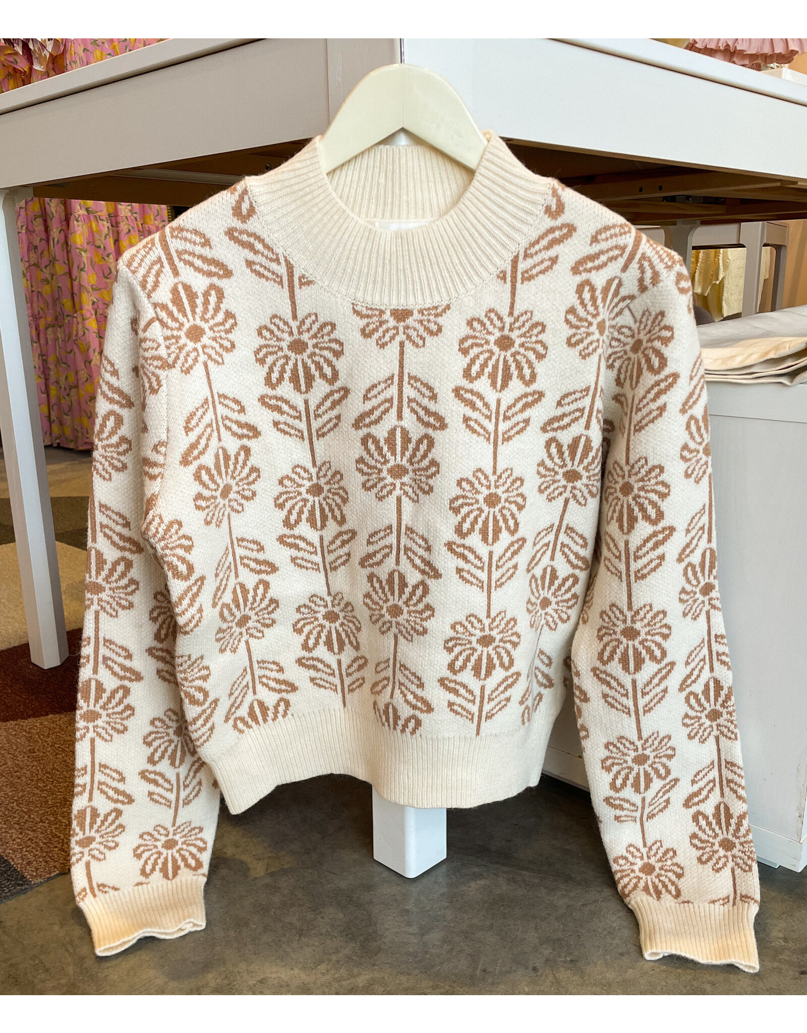 MARIOTA FLORAL KNIT SWEATER