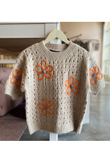 FIORALBA EMBROIDERED S/S SWEATER TOP