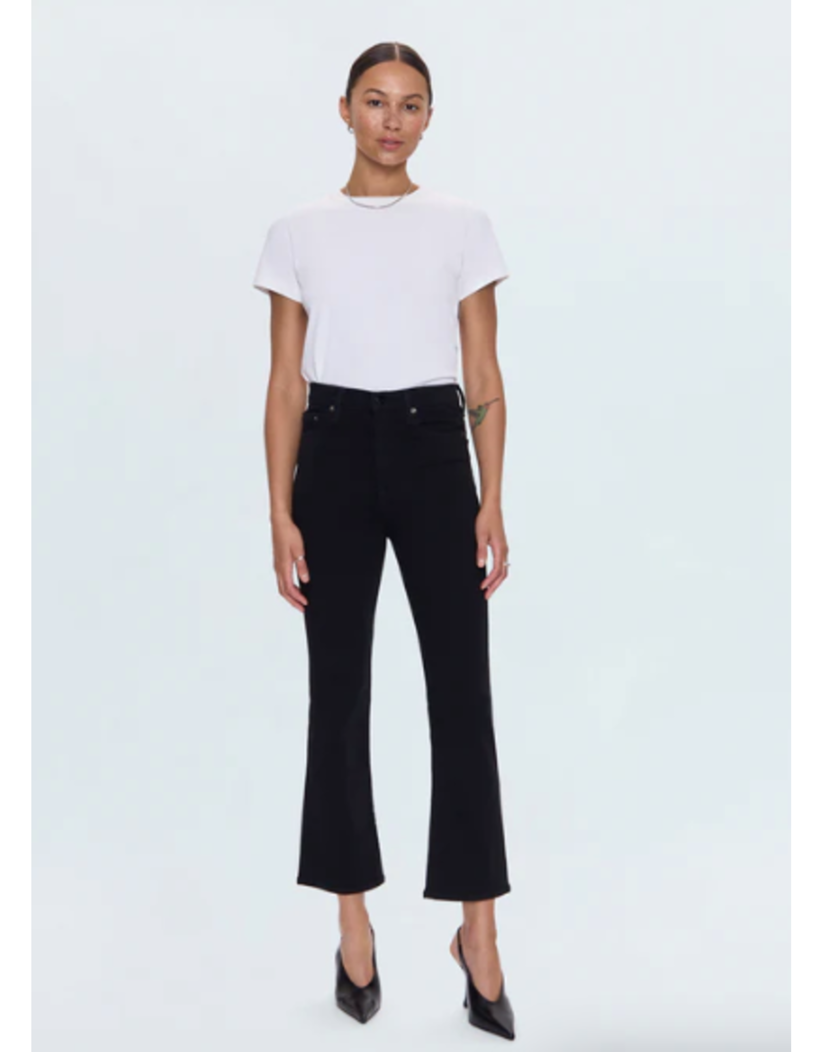 PISTOLA LENNON HIGH RISE CROPPED BOOT DENIM
