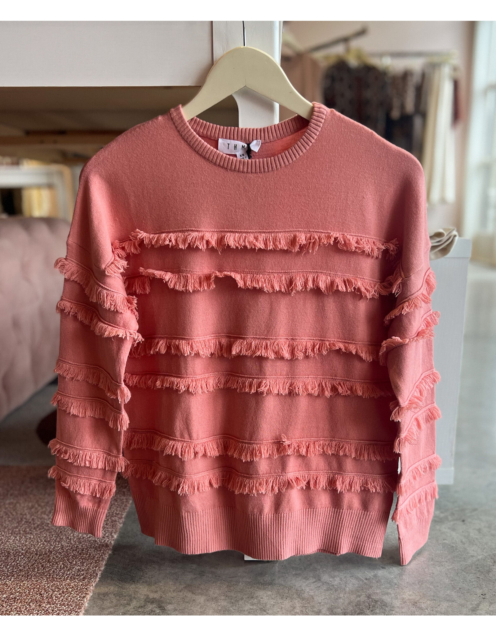 ORESTINA FRINGE CRWNK SWEATER