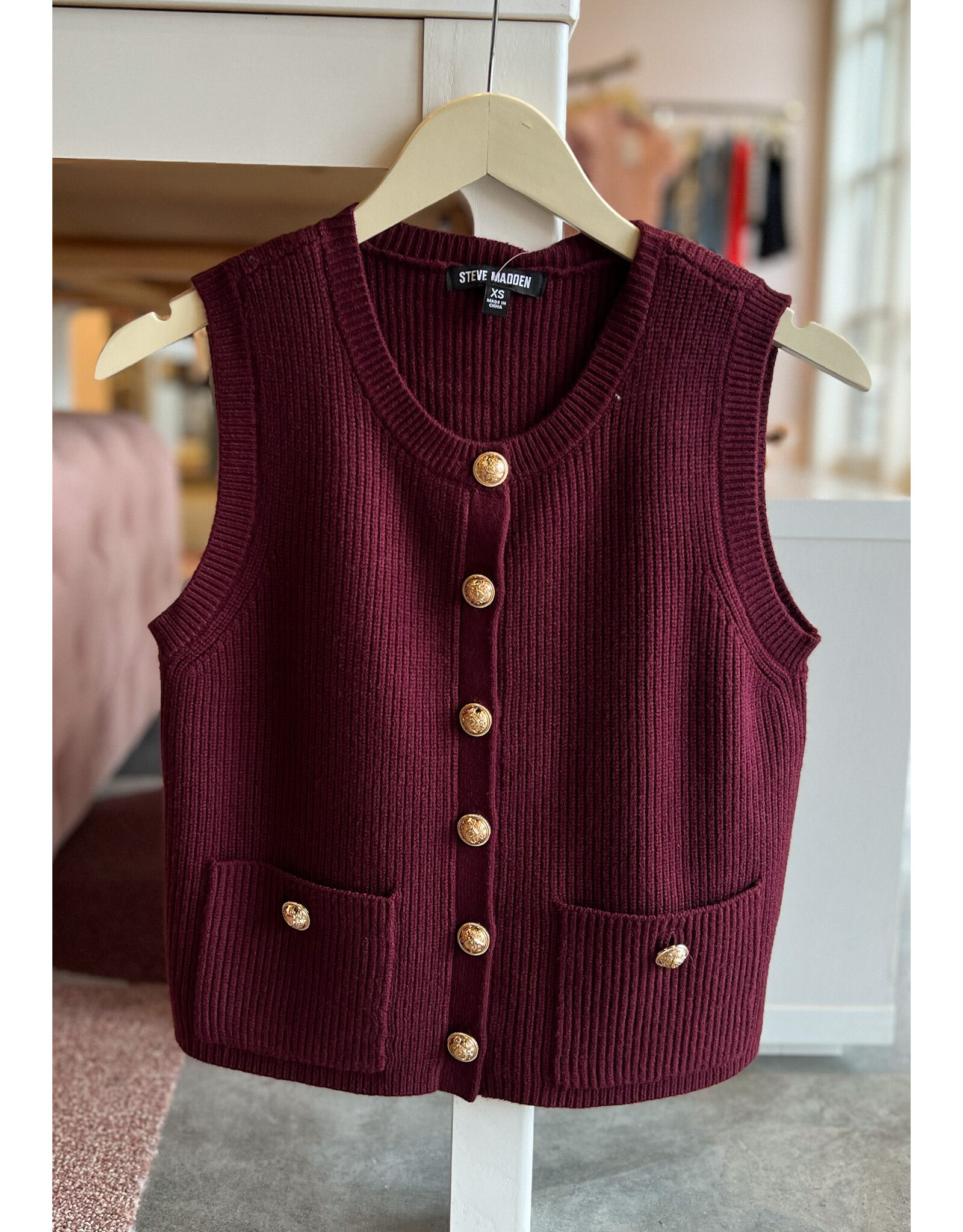 STEVE MADDEN ALIYA SWEATER VEST