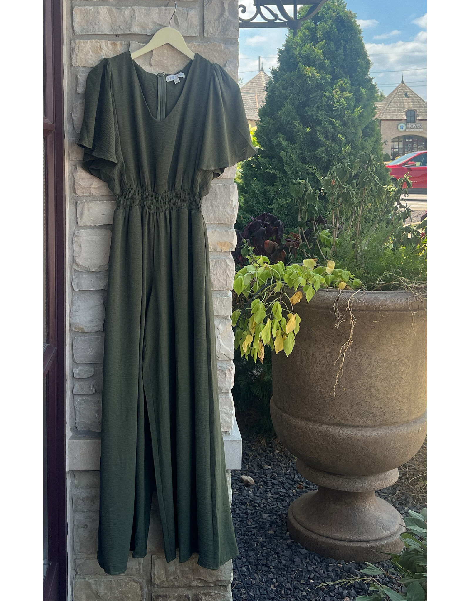 KOA FLOUNCE SLV JUMPSUIT
