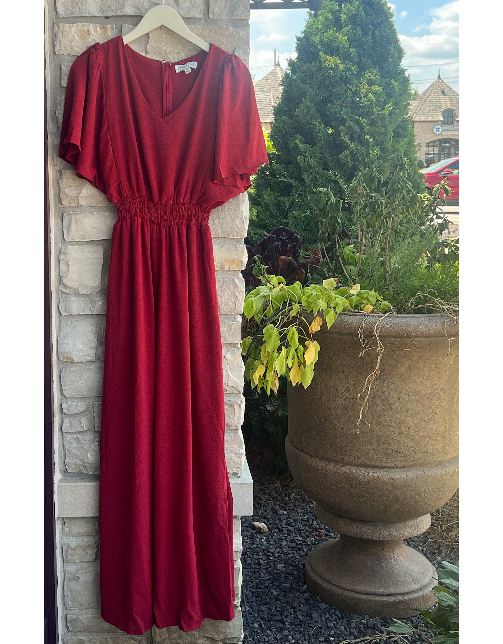 KOA FLOUNCE SLV JUMPSUIT