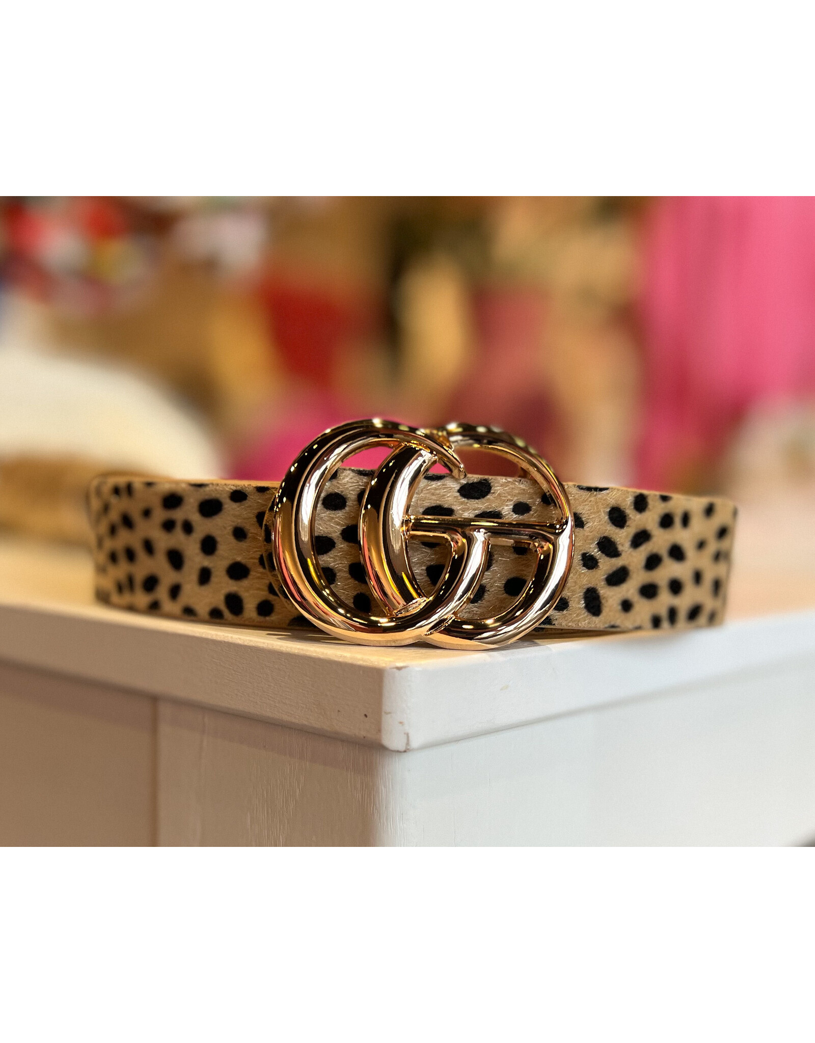 EVERETTE LEOPARD DOT BELT