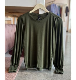 OKOTH SMK CUFF SHIRRED SLV TEE