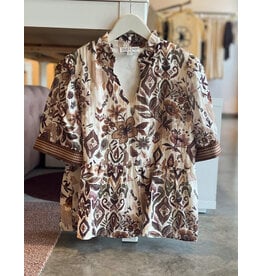 AAMINA WOVEN PRINT TOP