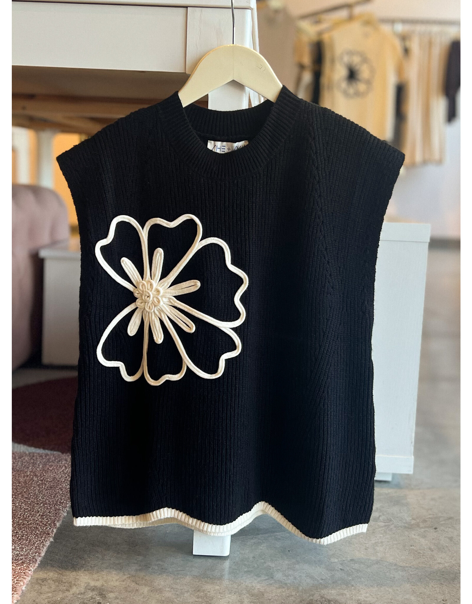 CALLAN FLORAL DETAIL SWEATER TOP