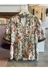 AAMINA WOVEN PRINT TOP