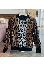 MOLLY BRACKEN HILLELA LEOPARD PRINT SWEATER