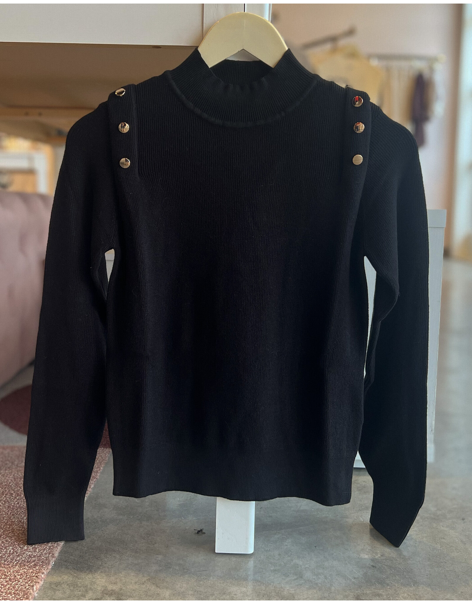 MOLLY BRACKEN PASUA GOLD BUTTON DETAIL SWEATER