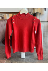 MOLLY BRACKEN PASUA GOLD BUTTON DETAIL SWEATER