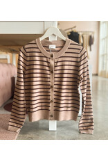 OZZIE STRIPE BUTTON CLOSURE CARDIGAN