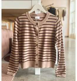 OZZIE STRIPE BUTTON CLOSURE CARDIGAN