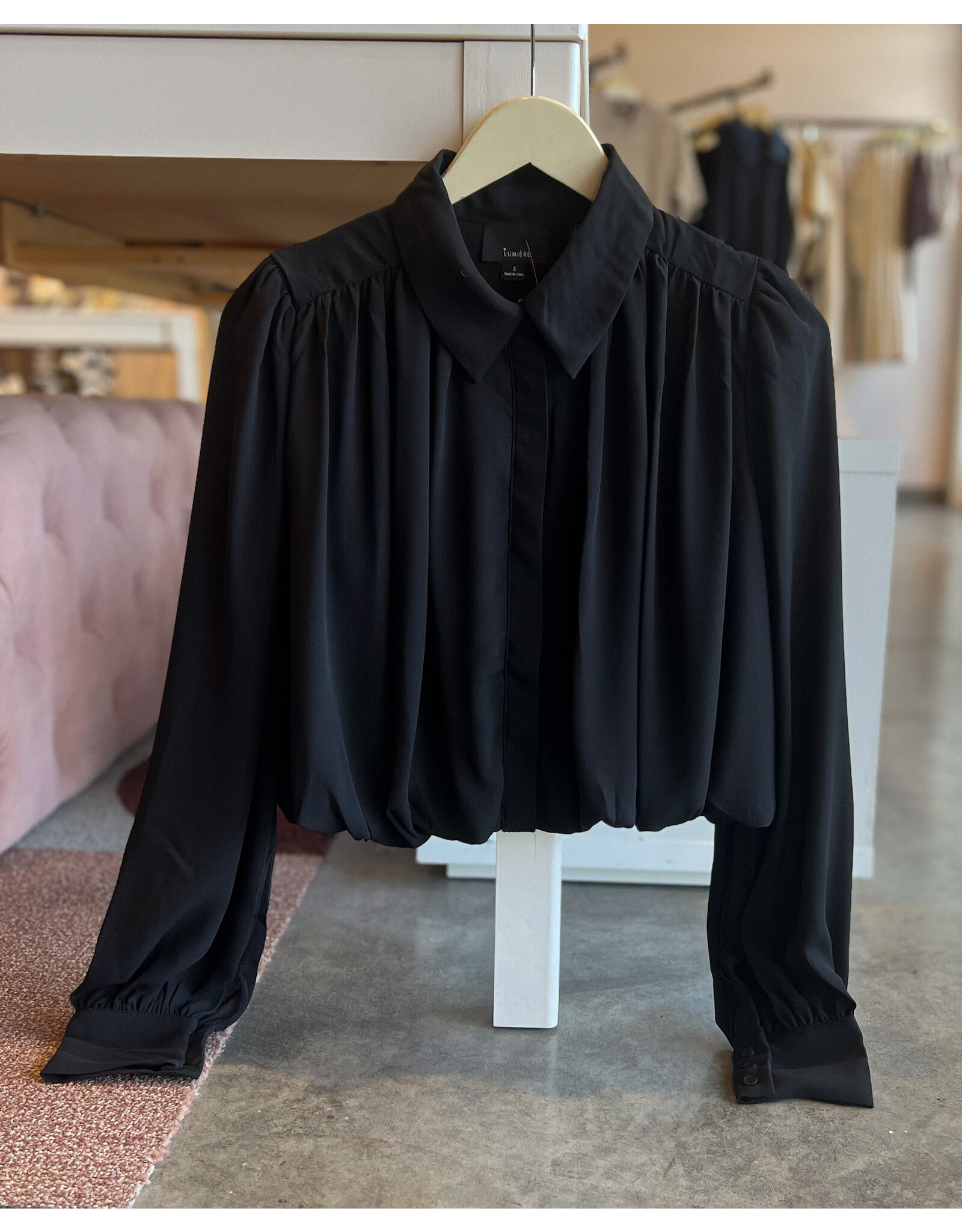 ZAIRE BUBBLE HEM CHIFFON TOP