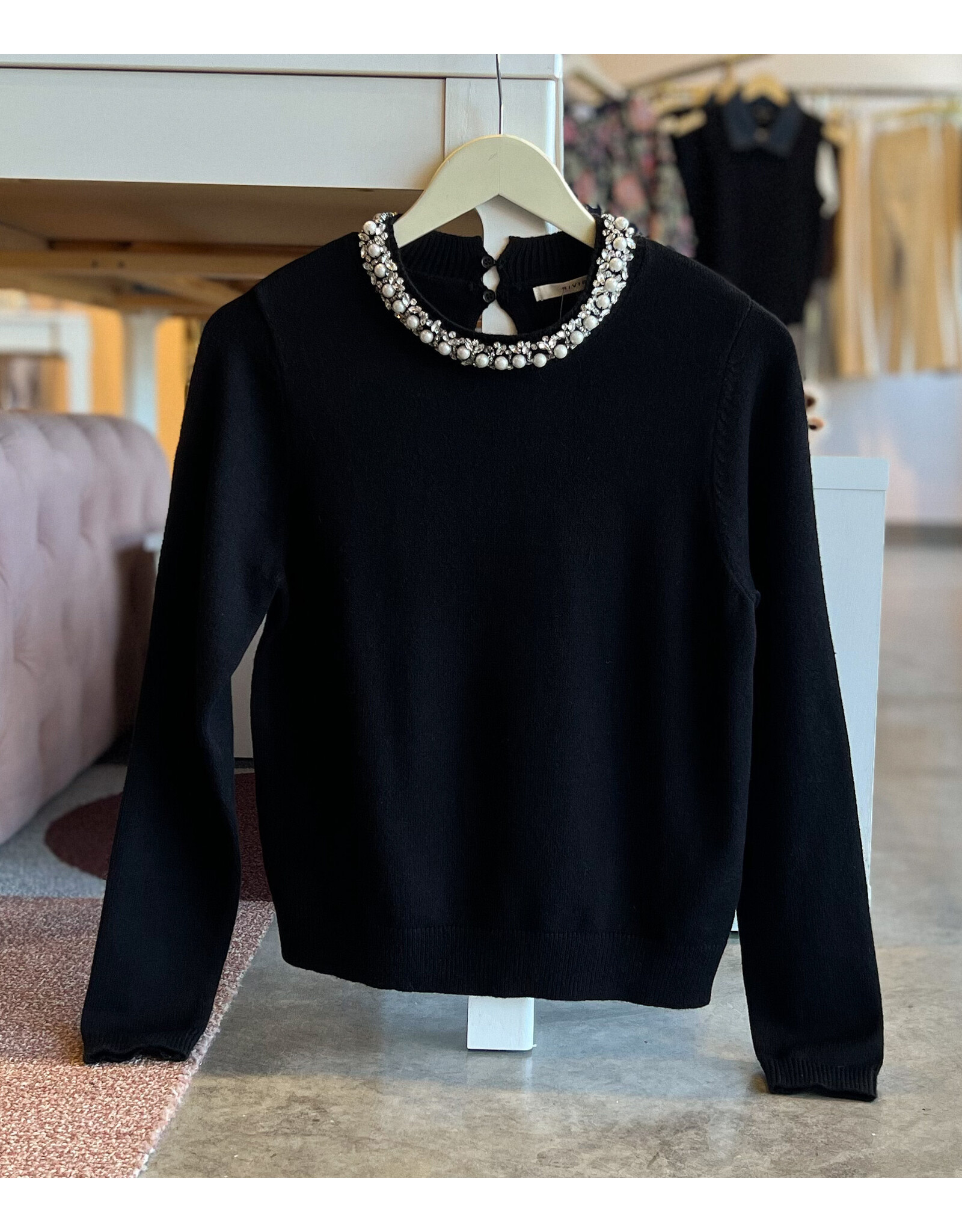 PETER PEARL DETAIL SWEATER TOP