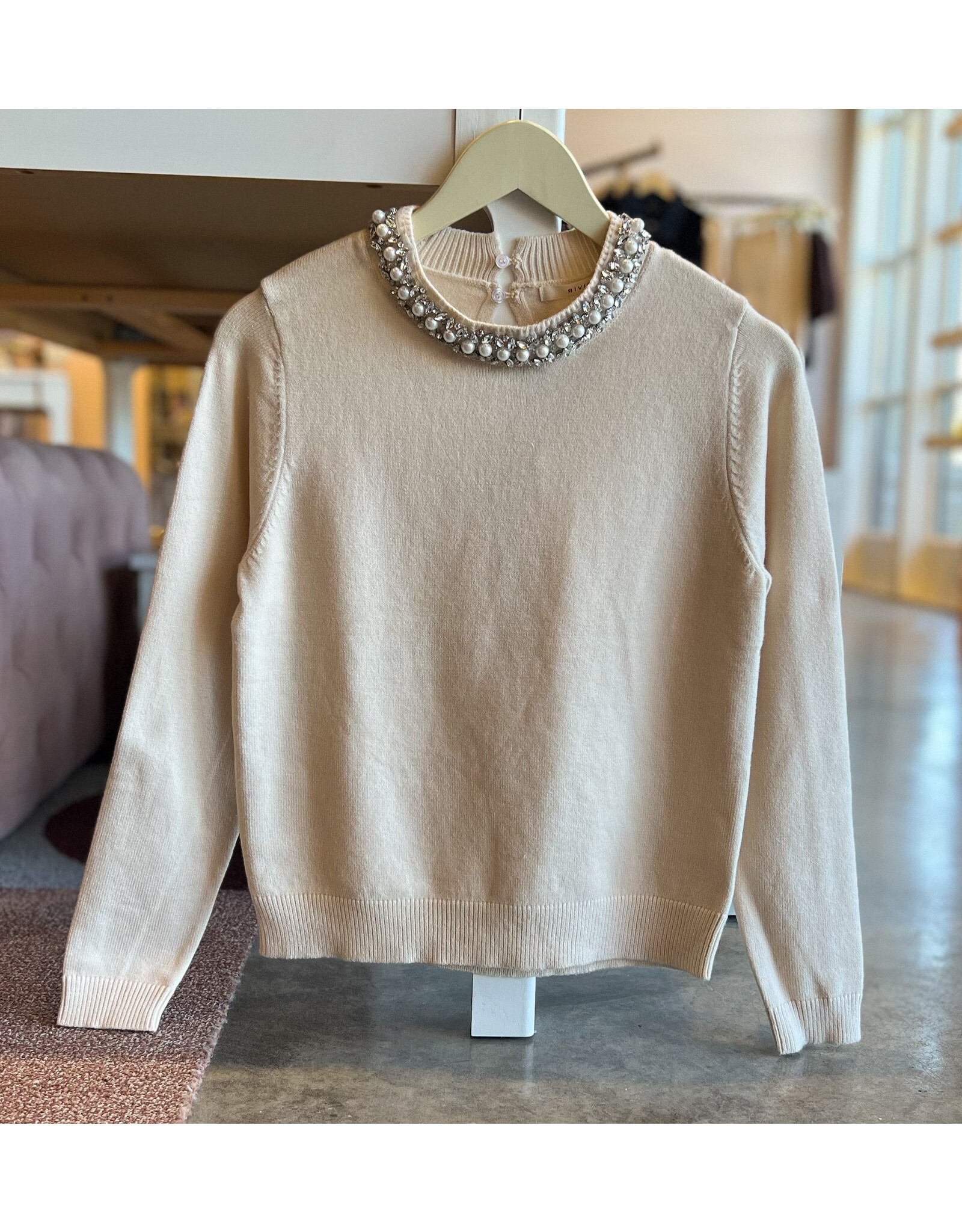 PETER PEARL DETAIL SWEATER TOP