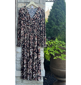 TONAL IKAT BUTTON MAXI DRESS