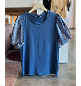 ACCO EYELET PUFF SLEEVE TOP