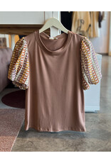 ACCO EYELET PUFF SLEEVE TOP