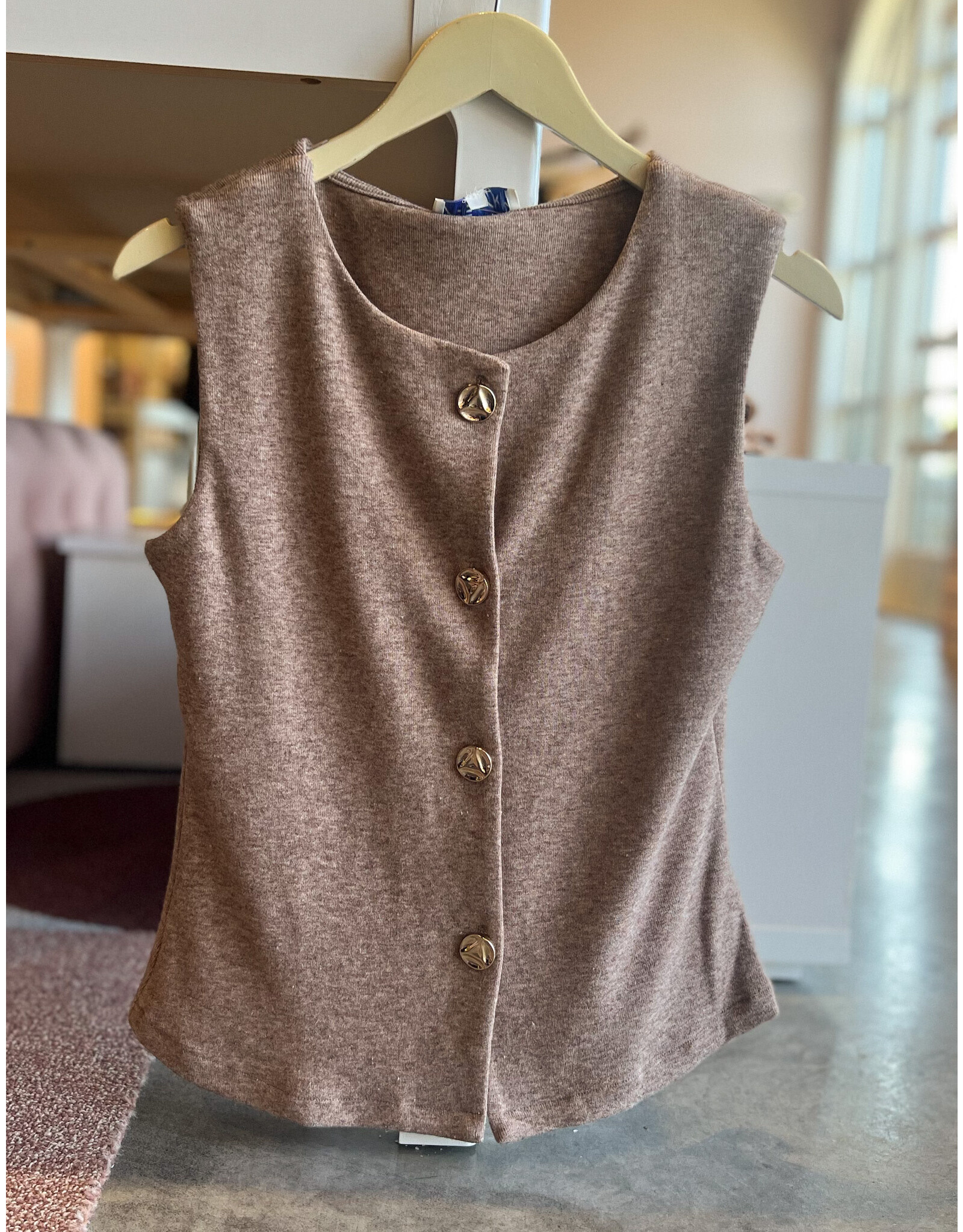 WESLEY GOLD BUTTONED VEST