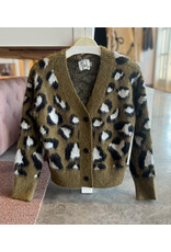 MOLLY BRACKEN WILANO LEOPARD PRINT CARDIGAN