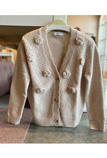 SADIE & SAGE ROSETTA 3D KNIT FLOWERS CARDIGAN