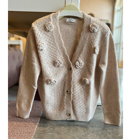 SADIE & SAGE ROSETTA 3D KNIT FLOWERS CARDIGAN