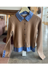 PRIMAROSA MIXED MEDIA CARDIGAN