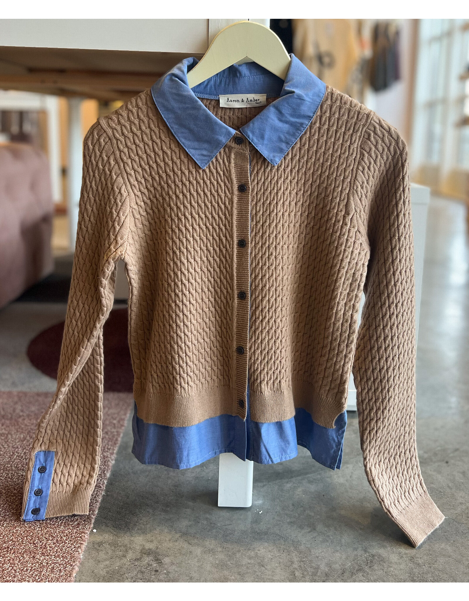 PRIMAROSA MIXED MEDIA CARDIGAN