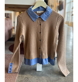PRIMAROSA MIXED MEDIA CARDIGAN