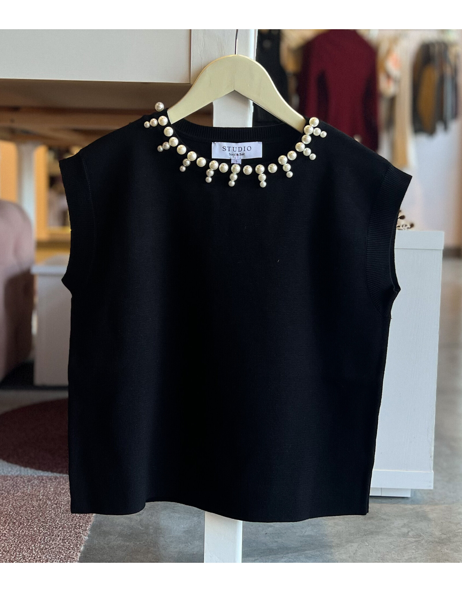 CALLUM PEARL TRIM TOP