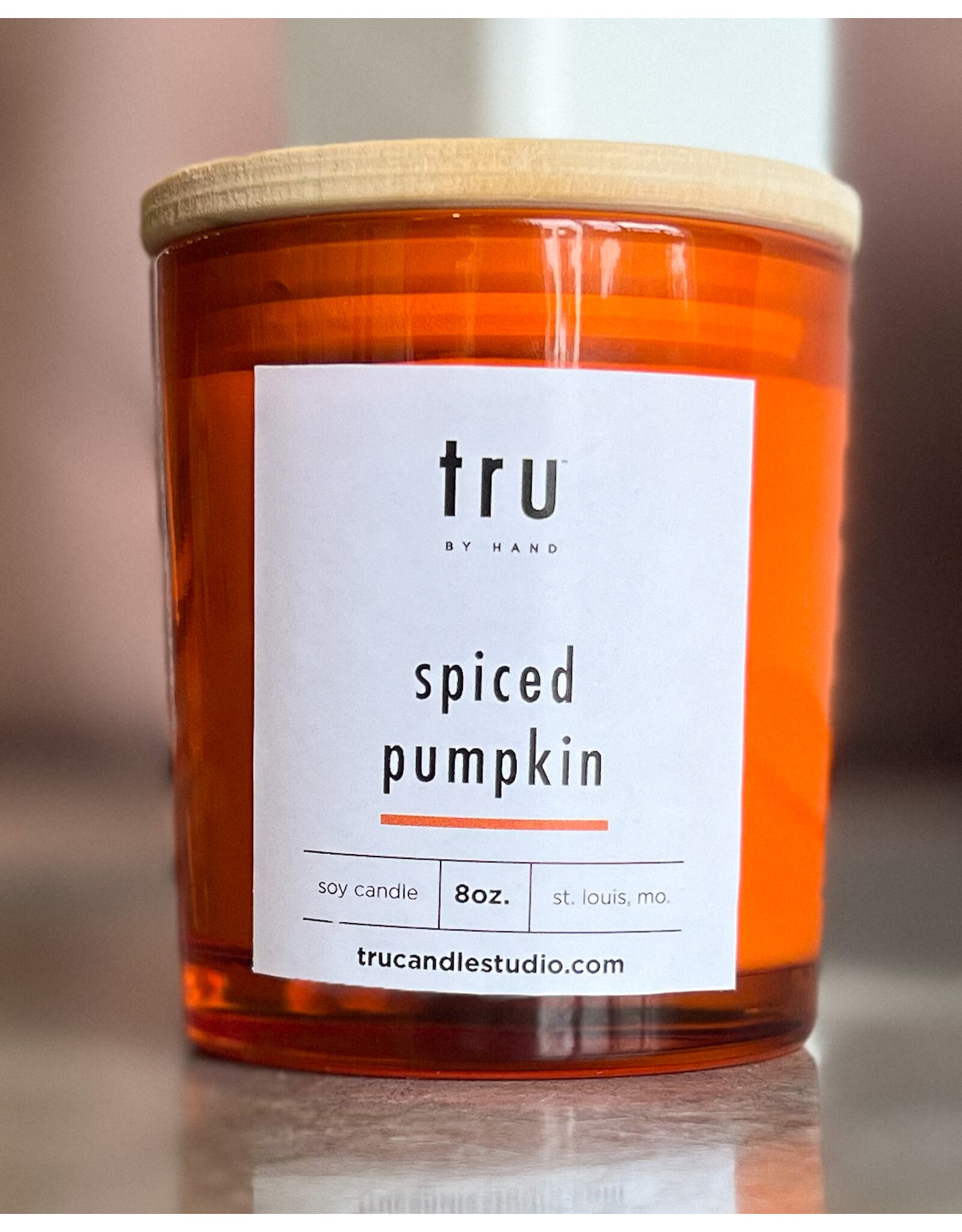 TRU CANDLE TRU CANDLE 8OZ ORANGE GLASS