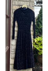 BEKELE BURN OUT VELVET MIDI DRESS