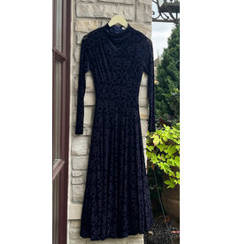 BEKELE BURN OUT VELVET MIDI DRESS