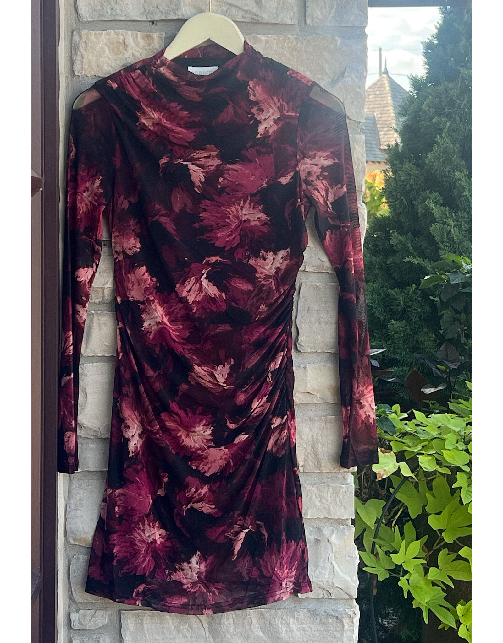 EMERIC PAINTBRUSH FLORAL MESH MIDI DRESS