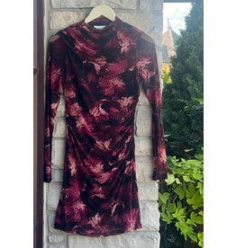 EMERIC PAINTBRUSH FLORAL MESH MIDI DRESS