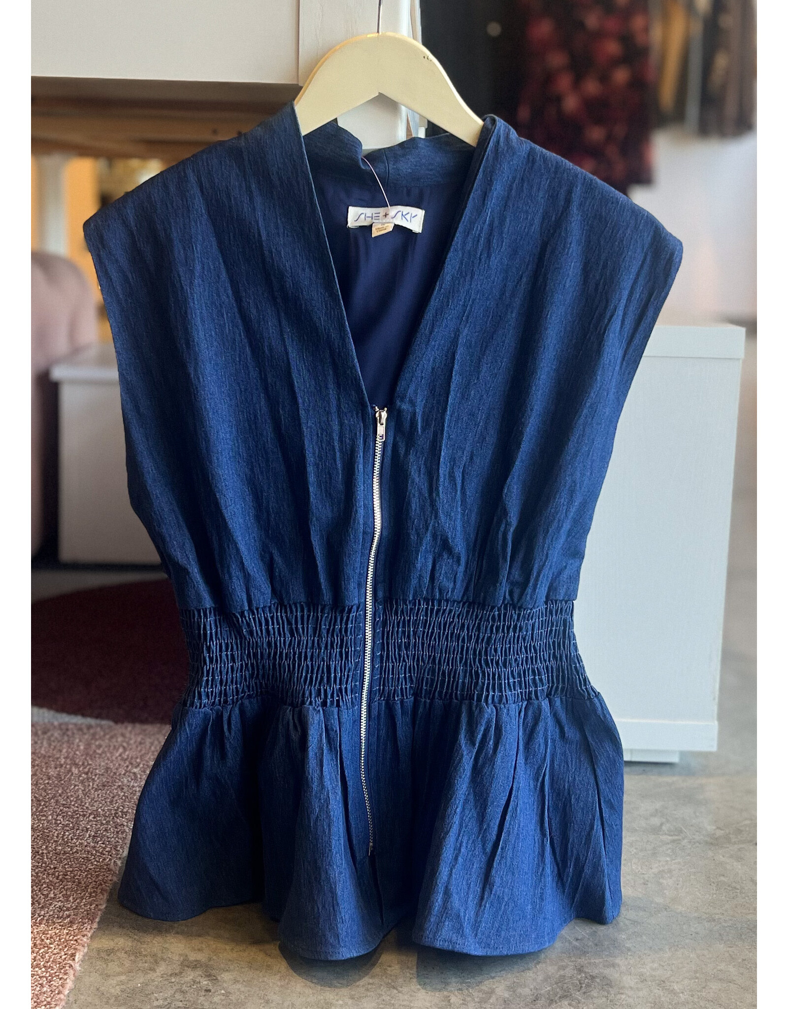 JEZEBEL SMOCKED PEPLUM TOP